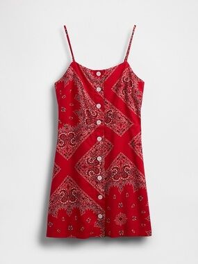 NWT Gap Linen-Blend Tie-Back mini dress XS